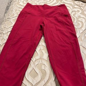 Red Victoria’s Secret Sport cropped workout pants